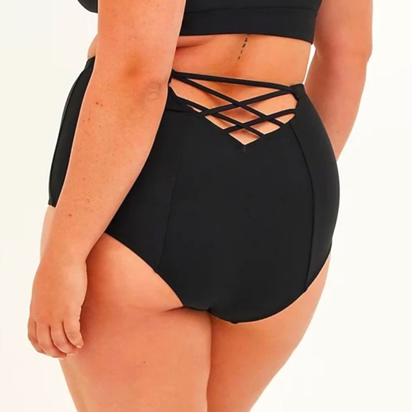 ❤️NWT VINTAGE TORRID SWIM BOTTOM - HIGH WAIST - STRAPPY BACK TANKINI BRIEF PLUS - Picture 3 of 12
